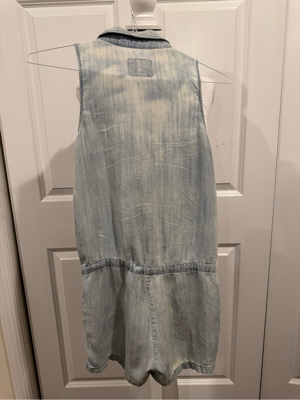 Rails 100% Tencel Chambray Romper XS Sleeveless Drawstring Waist Pockets - Picture 11 of 16